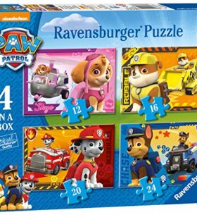 Ravensburger – Paw Patrol – 4 Puzzles de la Pat Patrouille – 12, 16, 20, 24 Pièces – 14×19 cm