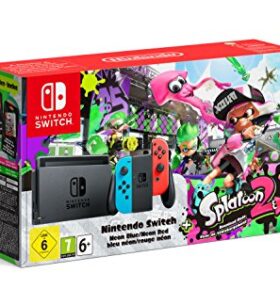 Console Nintendo Switch avec manettes Joy-Con rouge et bleu néon + Splatoon 2 Noël