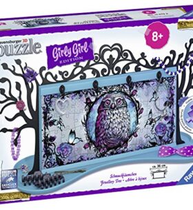 Ravensburger – 12079 – Puzzle 3D Girly Girl – Arbre à Bijoux Animal Trend 108 Pièces