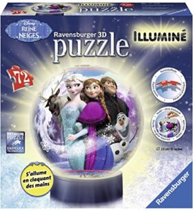 Ravensburger – 12183 – Puzzle 3d – Reine des Neiges Illuminé – 72 Pièces