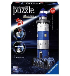 Ravensburger – 12577 – Puzzle 3D Building – 216 Pièces – Phare – Night Edition