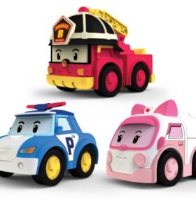Robocar Poli – 83197 – Pack de 3 véhicules à friction (Ambre, poli, Roy)