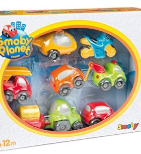 Smoby Toys – 120209 – Vroom Planet, Véhicules Miniatures, Coffret 7 Véhicules Collector