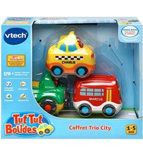 Vtech – 207325 – Jouet Musical – Tut Tut Bolides – Coffret Trio City – Taxi Jaune + Bus Rouge + 4 X 4