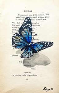 IMG 2016 scaled 1 Tableau sur vieux livre "Papillon"