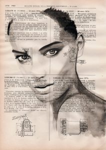 androgyne 1 scaled 1 Tableau sur vieux livre "Androgyne"