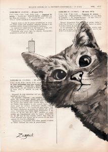 coucou le chat 1 scaled 1 Peinture sur vieux livre "Chat curieux"